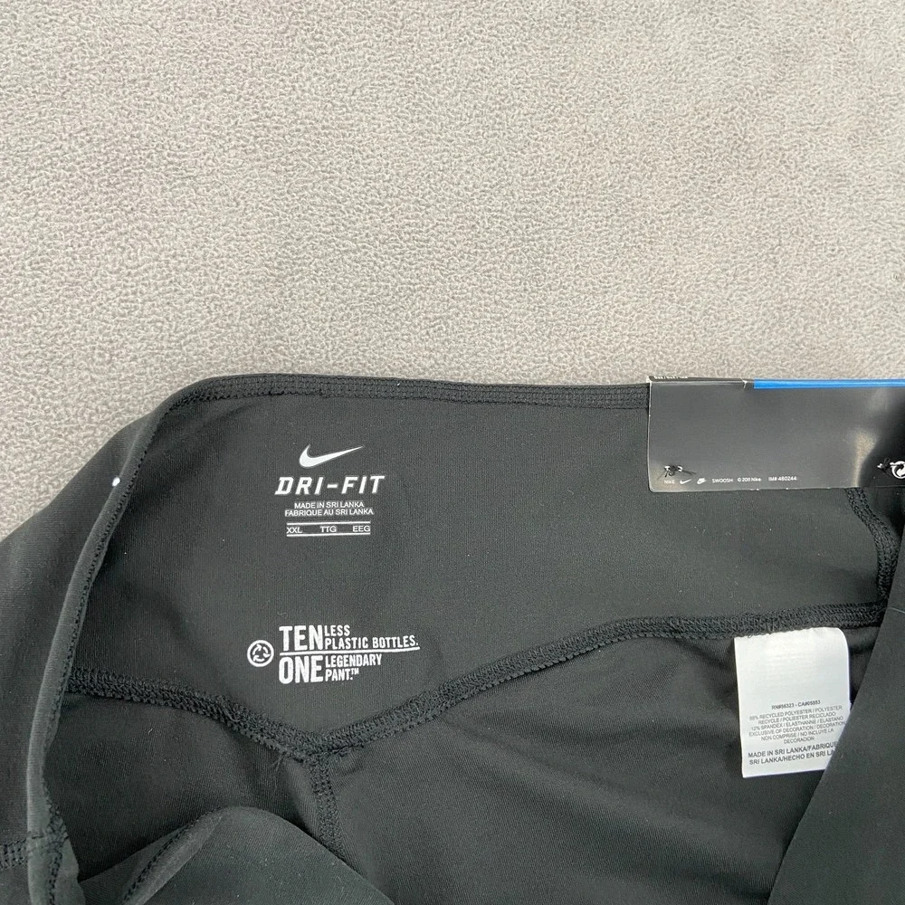 Nike Dri‎ Fit Crop Leggings Womens 2XL Black Stretch Moisture Wicking Tight Fit